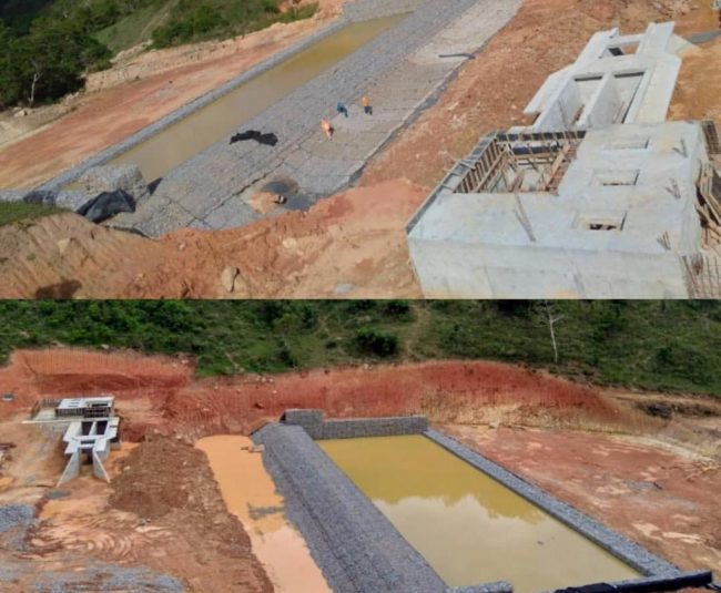 Construção de barragem de captação no Riacho Guararema